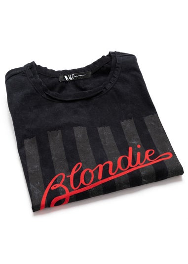 Blondie Mens Black Band Logo T-Shirt