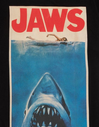 Jaws Mens Black Movie Poster Pyjama Set