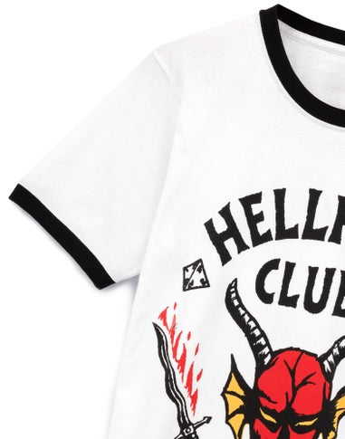 Vanilla Underground Stranger Things Mens White Hellfire Club Logo T-Shirt