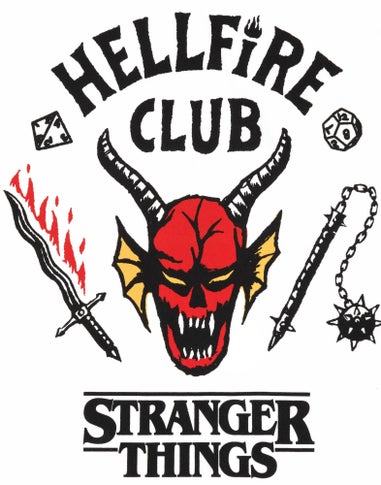 Vanilla Underground Stranger Things Mens White Hellfire Club Logo T-Shirt