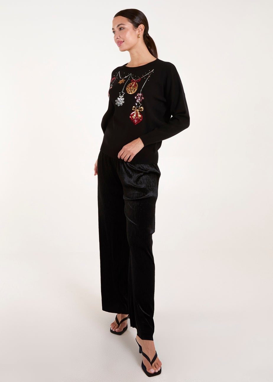 Blue Vanilla Silver Jingle Bell Bauble Christmas Jumper