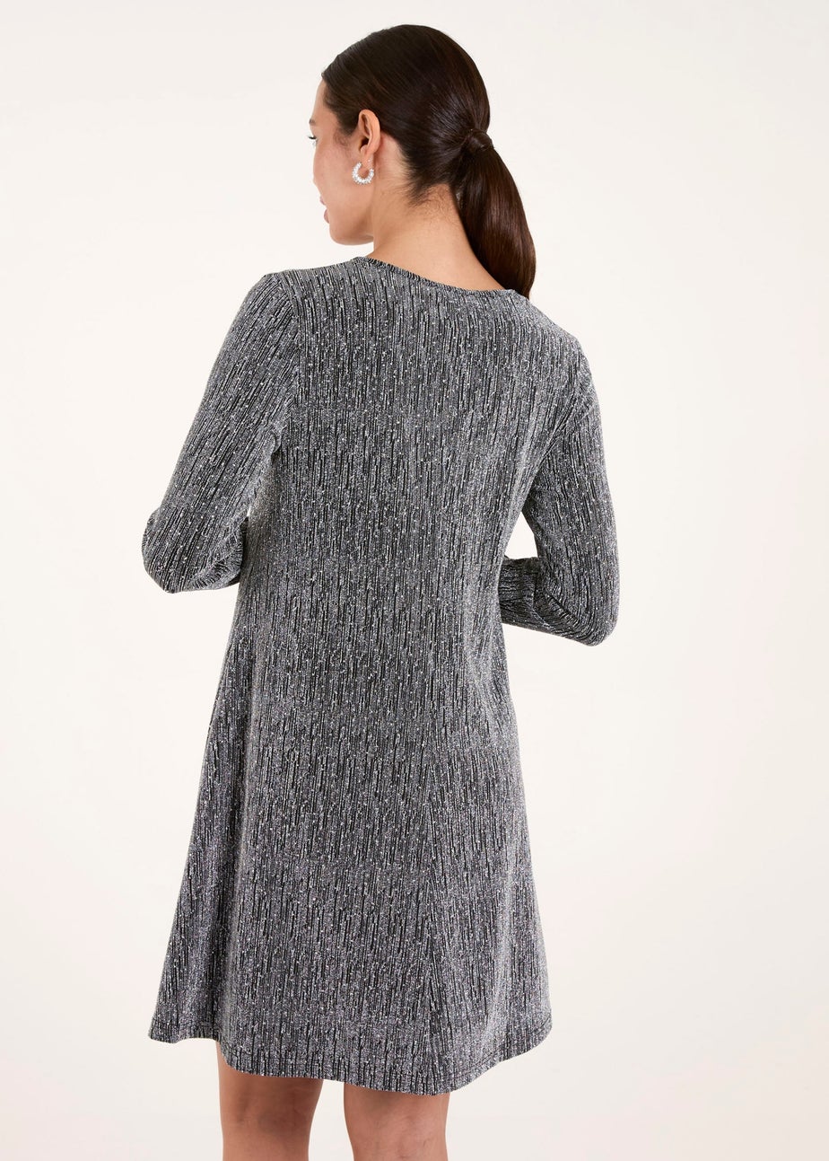 Blue Vanilla Silver Metallic Diamante Swing Dress