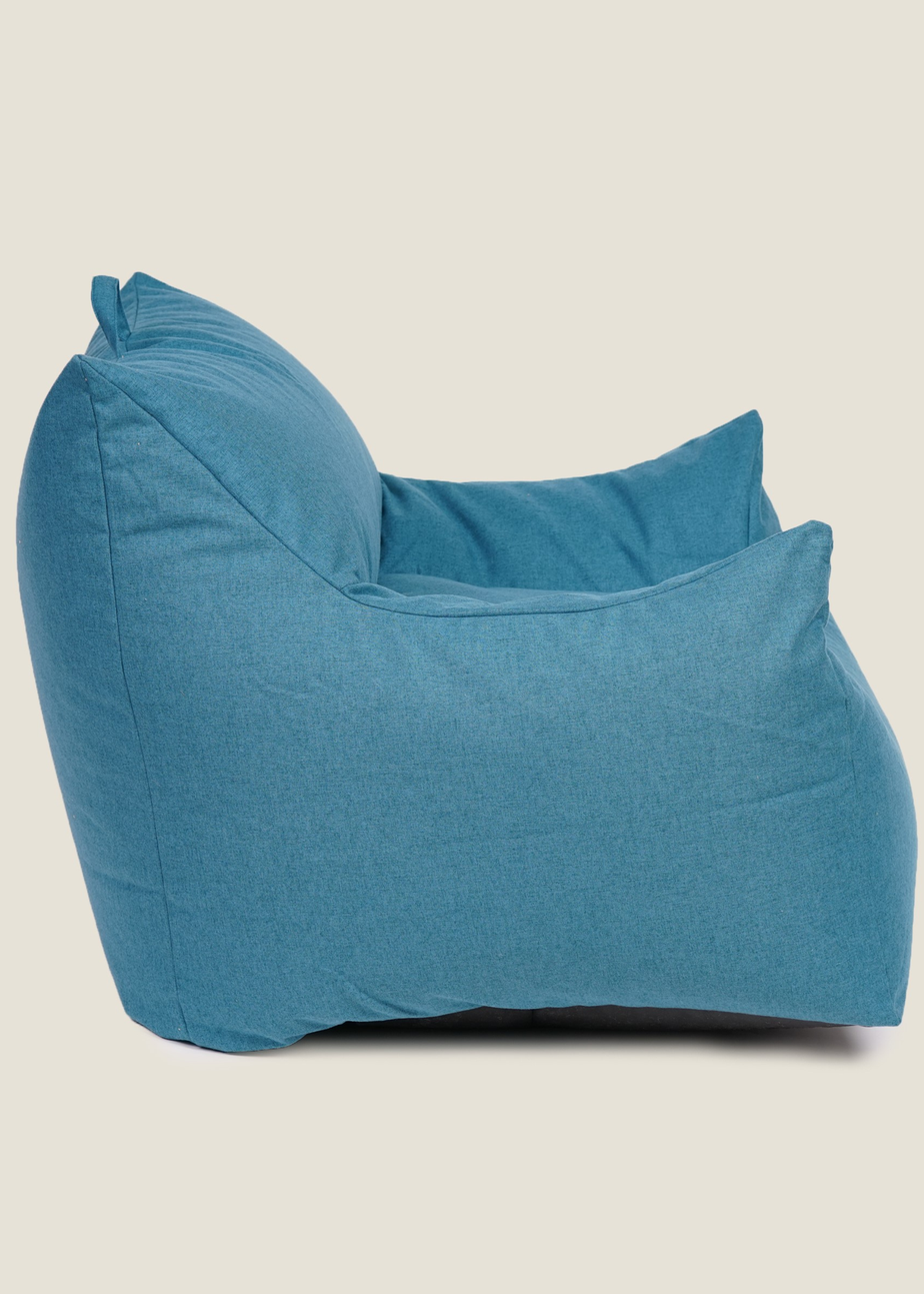 Kaikoo Indigo Blue Large Single Chair Luxury Brushed Polyester