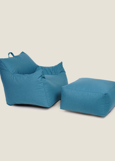 Kaikoo Indigo Blue Large Single Chair Luxury Brushed Polyester