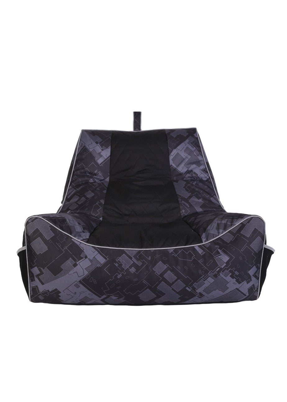 Kaikoo Black/Grey Relaxer Gaming Chair with Quilting