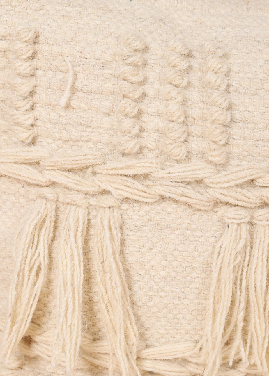 Kaikoo Cream Fringe Cube Knotted
