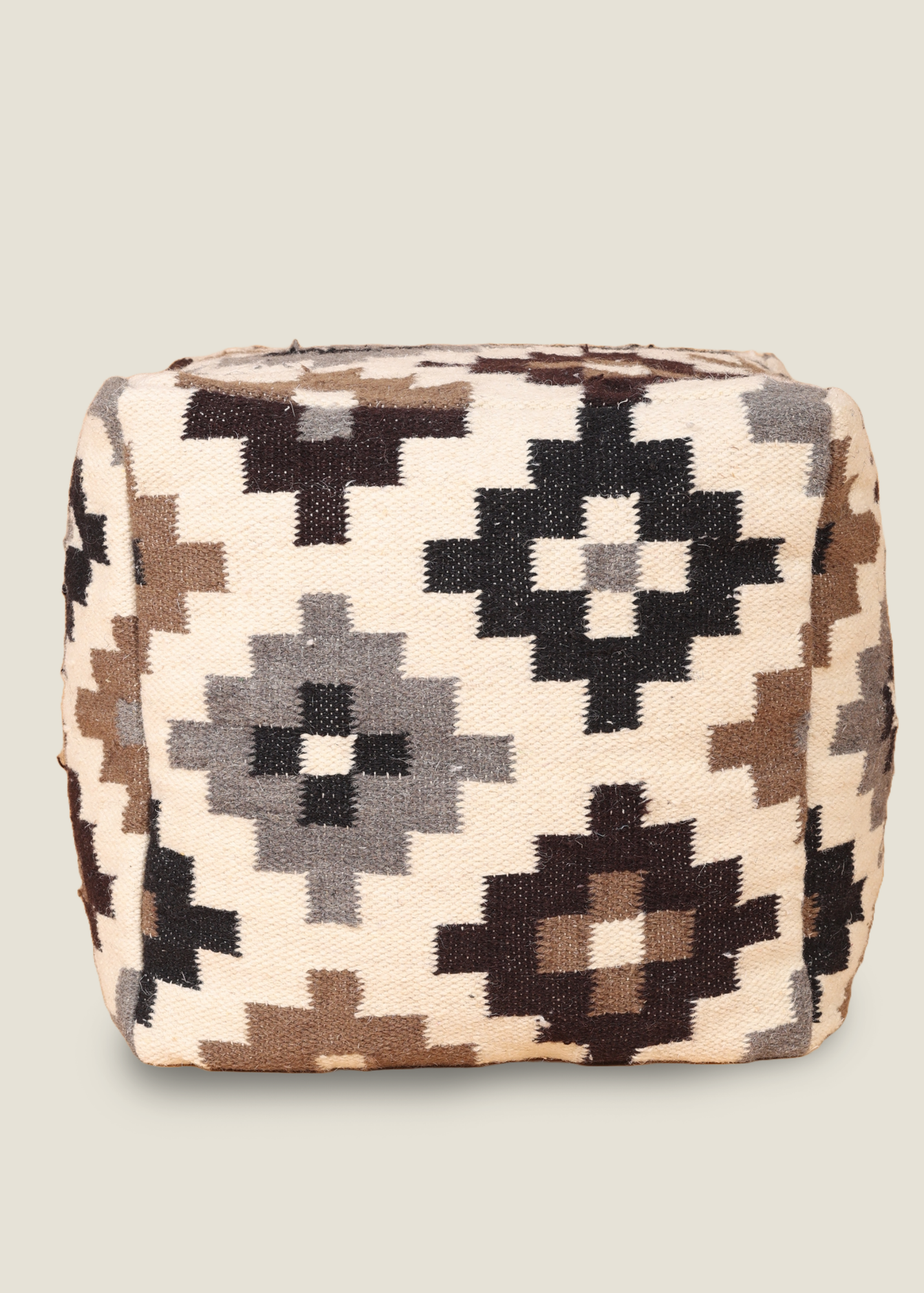 Kaikoo Cream Ikat Wool Cube