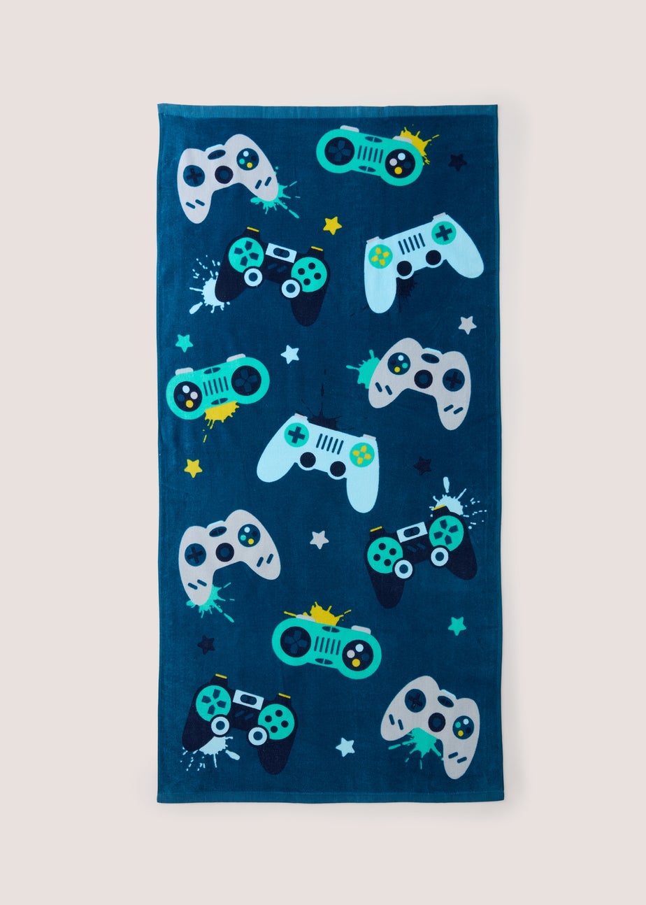 Navy Gamer Beach Towel