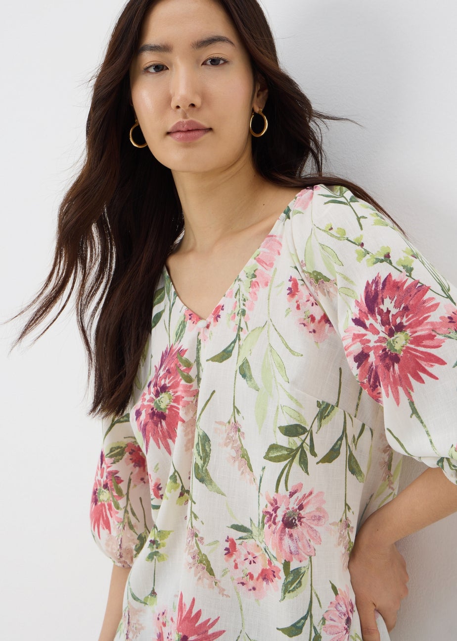 Sage Green Floral Tea Blouse