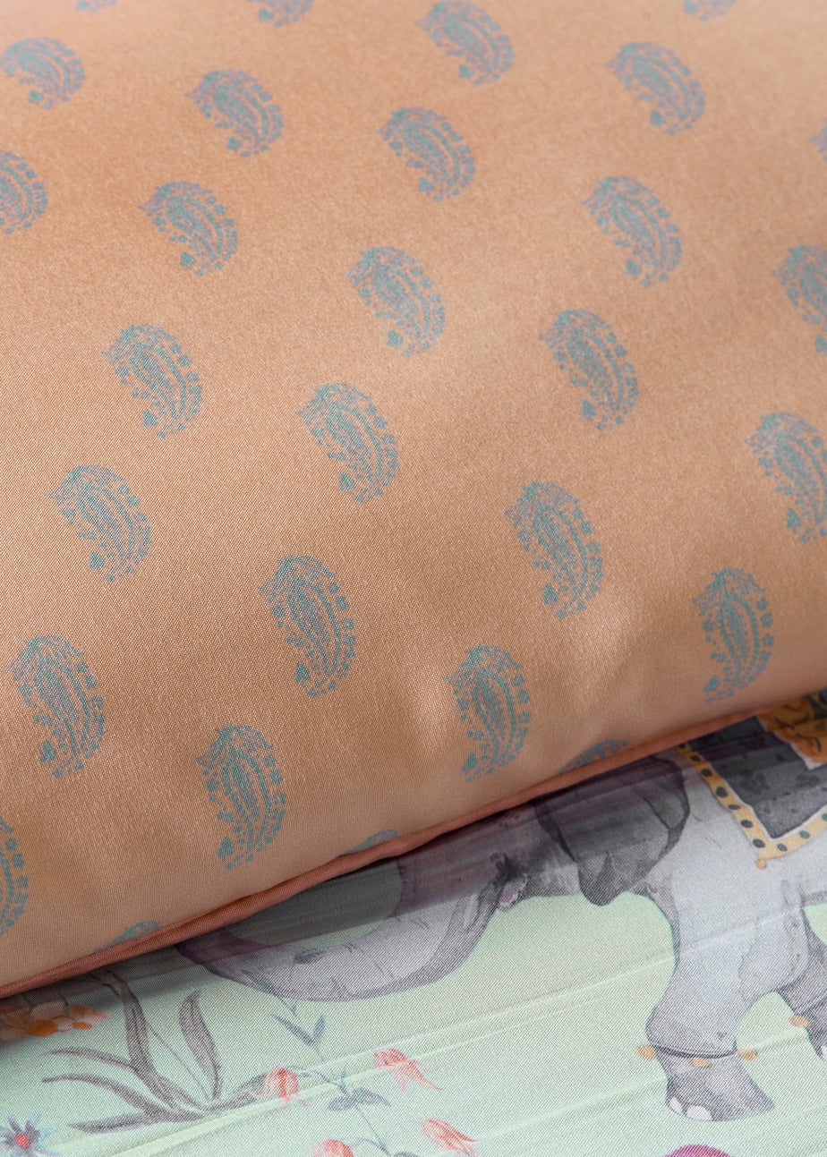 Duck Egg Blue Floral & Elephant Duvet Set