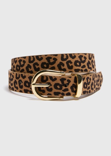 Brown Leopard Print Belt