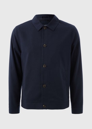 Navy Linen Blend Shacket