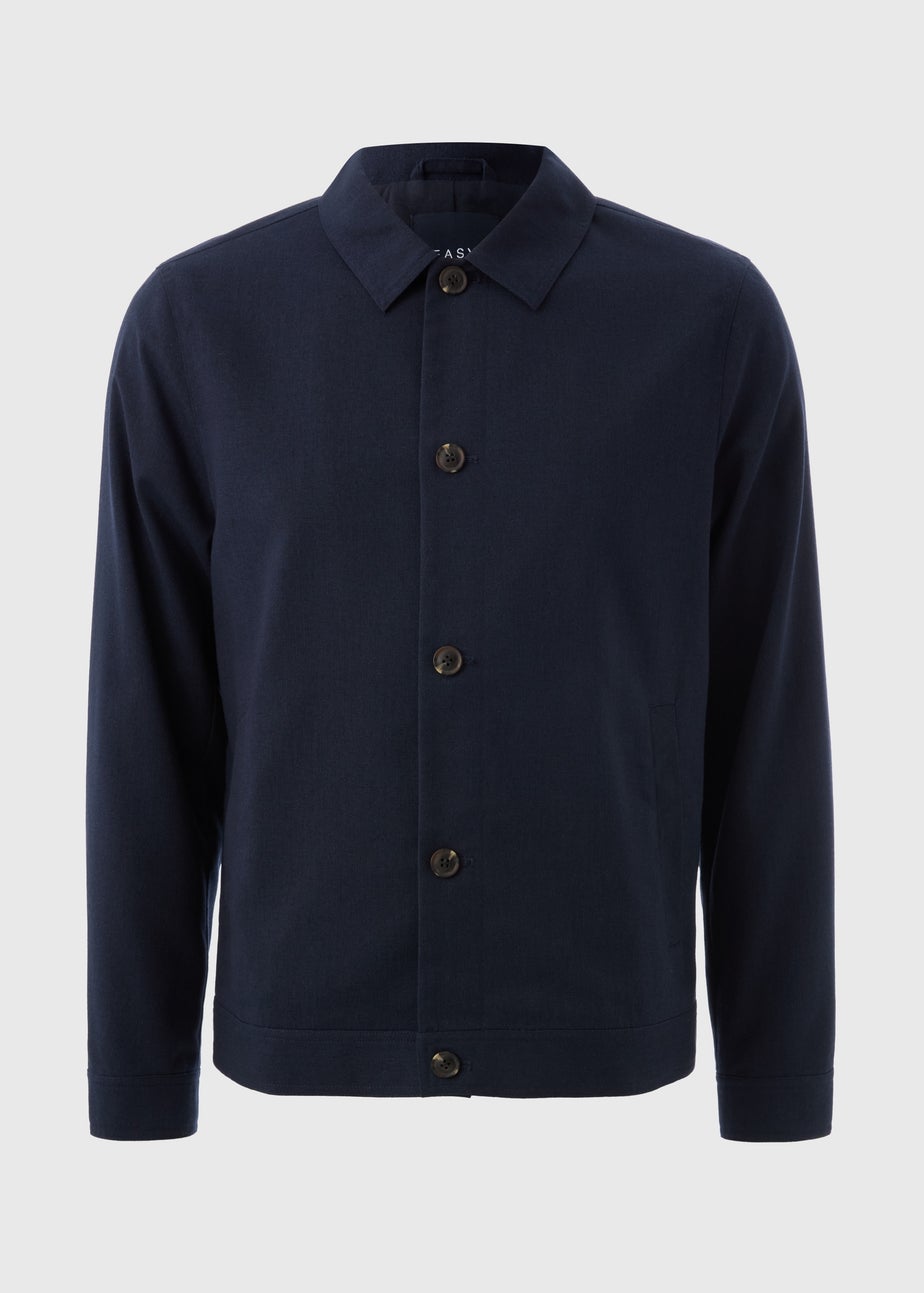 Navy Linen Blend Shacket