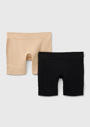 2 Pack Nude & Black Seamless Anti Chafing Shorts