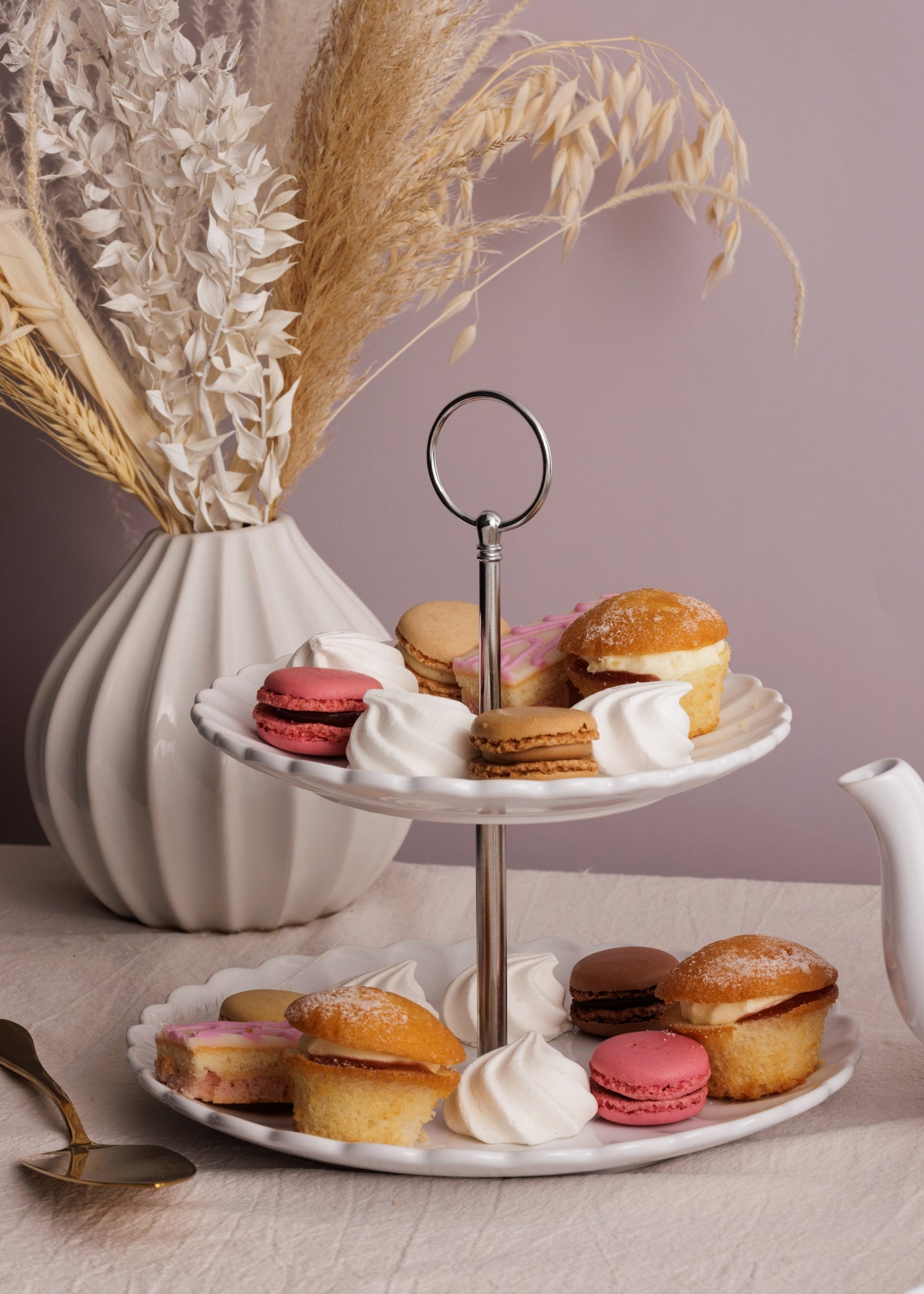 Price & Kensington Luxe 2 Tier Cake Stand White - Matalan