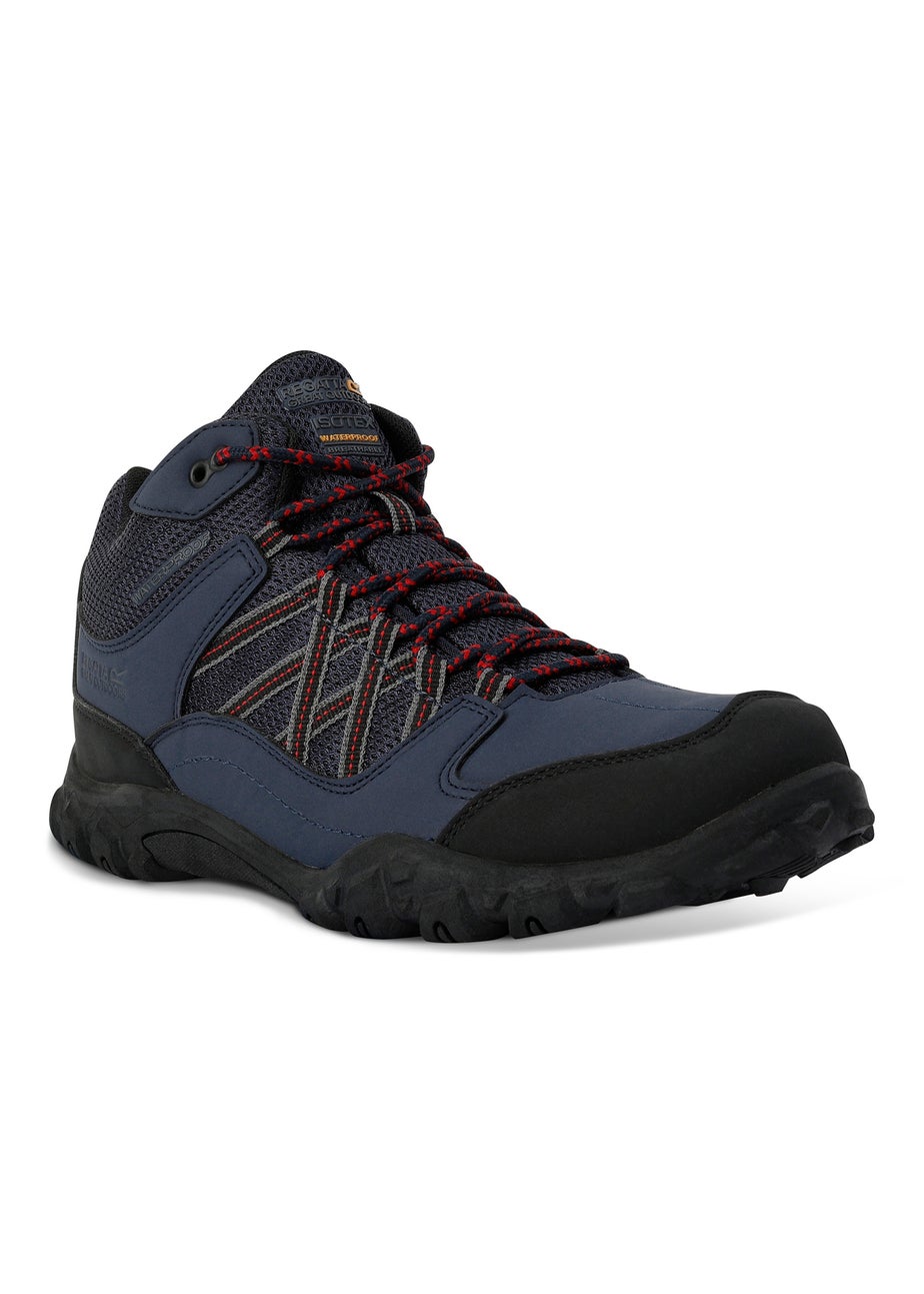 Regatta Navy Rio Red Edgepoint Waterproof Isotex Mid Walking Boots