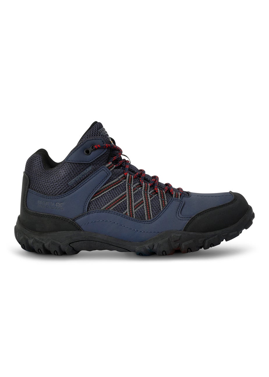 Regatta Navy Rio Red Edgepoint Waterproof Isotex Mid Walking Boots