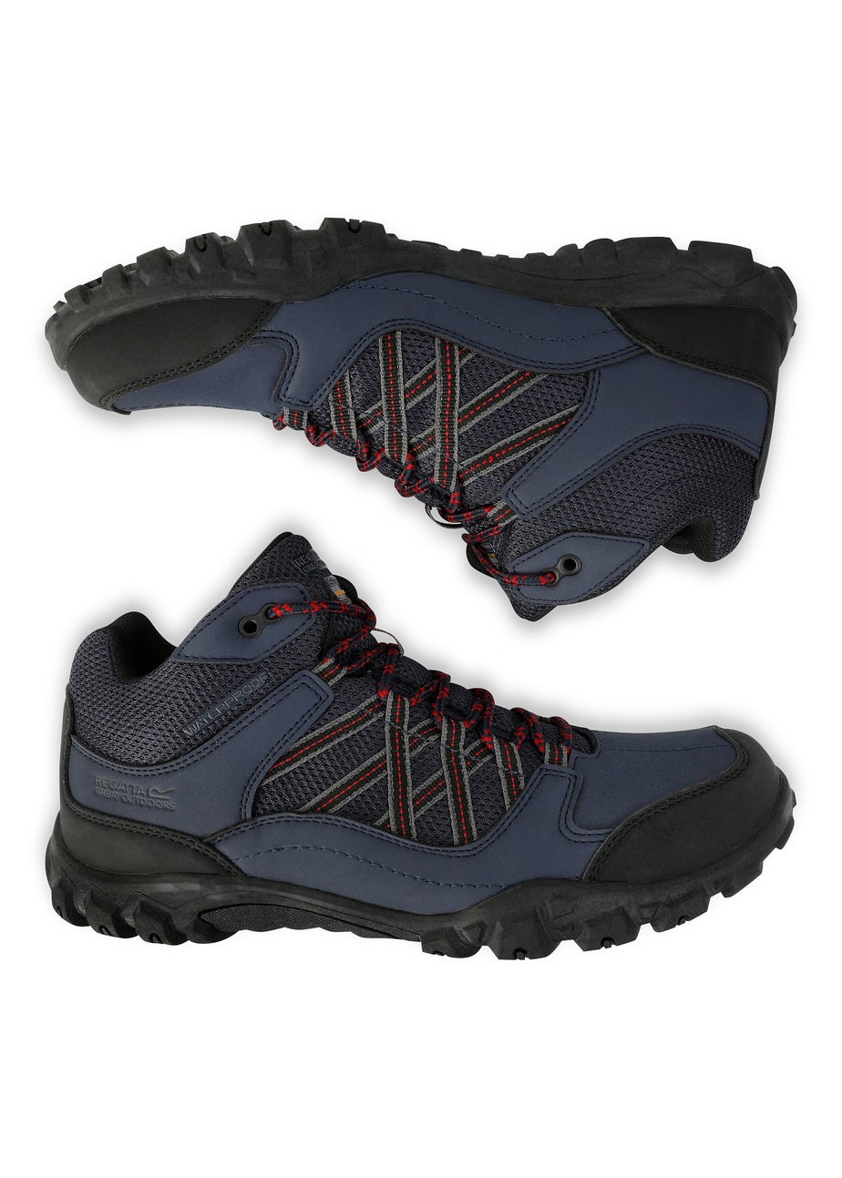 Regatta Navy Rio Red Edgepoint Waterproof Isotex Mid Walking Boots