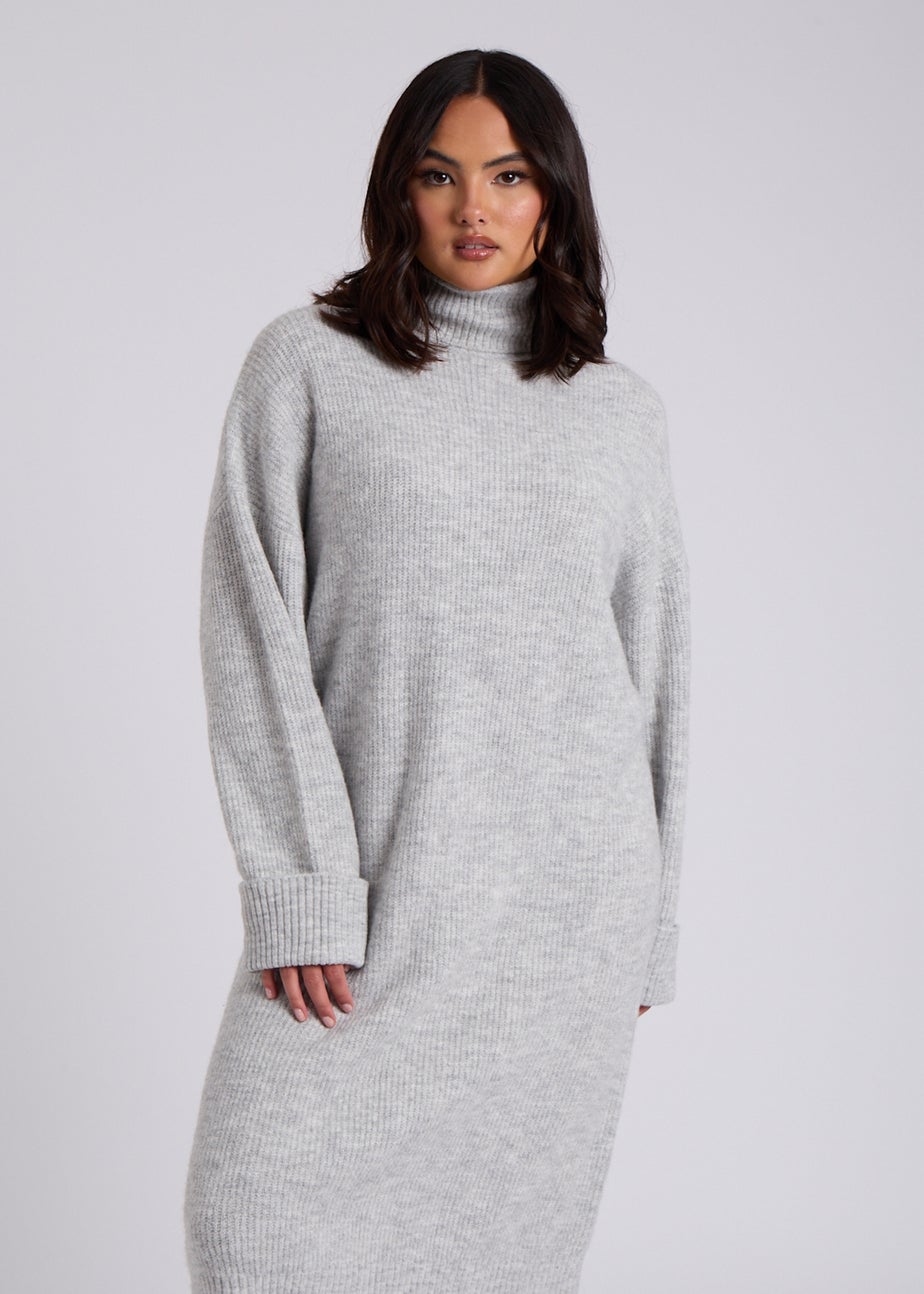 Urban Bliss Grey Midi Roll Neck Dress