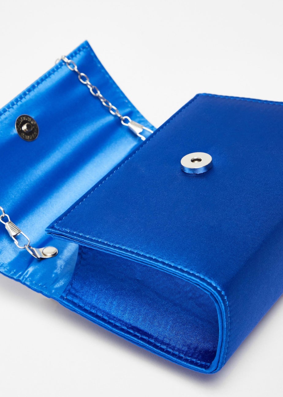 Quiz Blue Satin Top Handle Bag