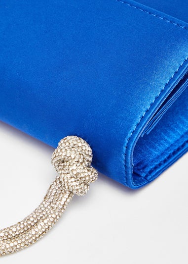 Quiz Blue Satin Top Handle Bag