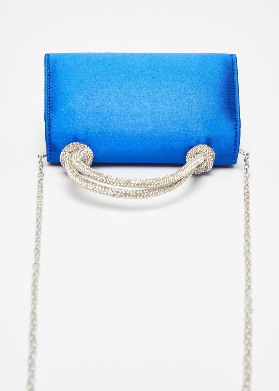 Quiz Blue Satin Top Handle Bag