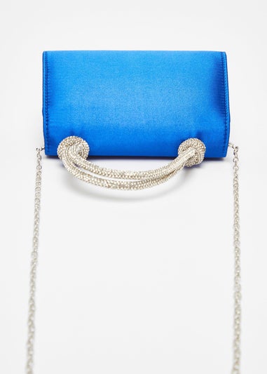 Quiz Blue Satin Top Handle Bag