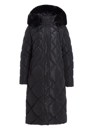 Quiz Black Quilted Long Parka