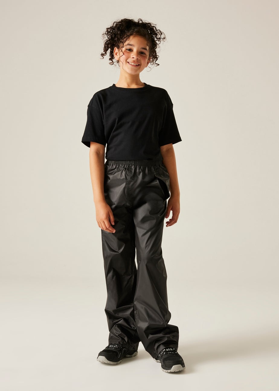 Regatta Black Kids Stormbreak Waterproof Hydrofort Overtrousers (3-16 Years)