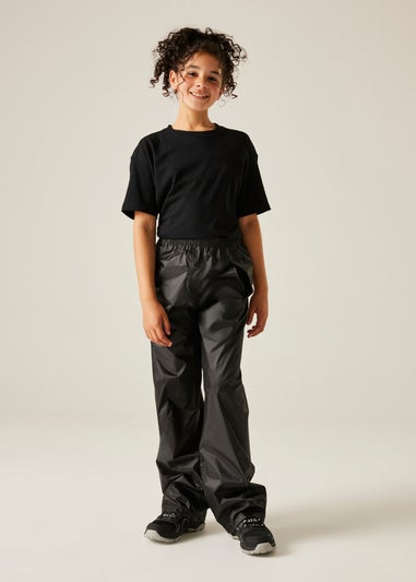 Regatta Black Kids Stormbreak Waterproof Hydrofort Overtrousers (3-16 Years)