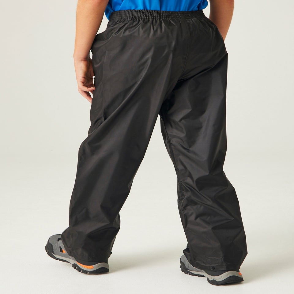 Regatta Black Kids Stormbreak Waterproof Hydrofort Overtrousers (3-16 Years)