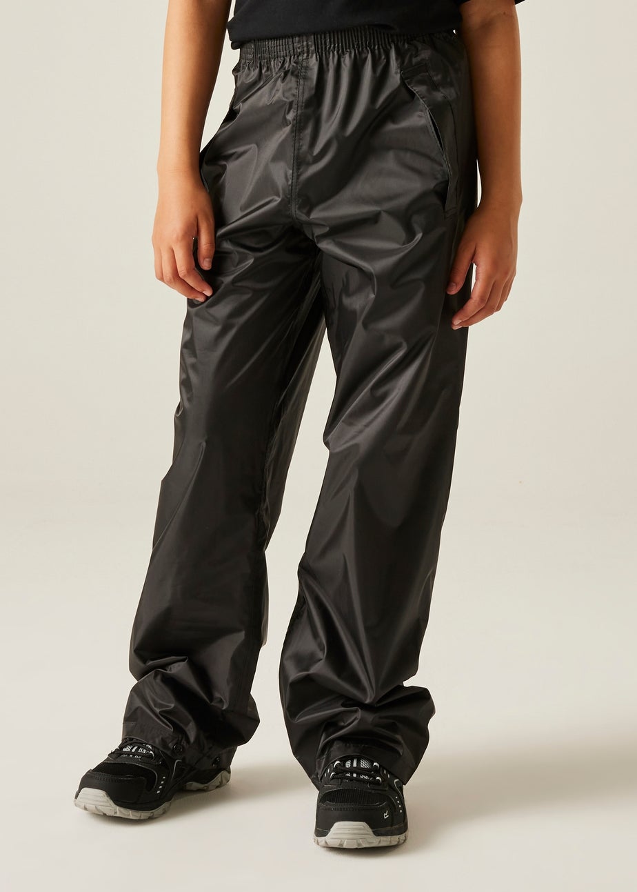 Regatta Black Kids Stormbreak Waterproof Hydrofort Overtrousers (3-16 Years)