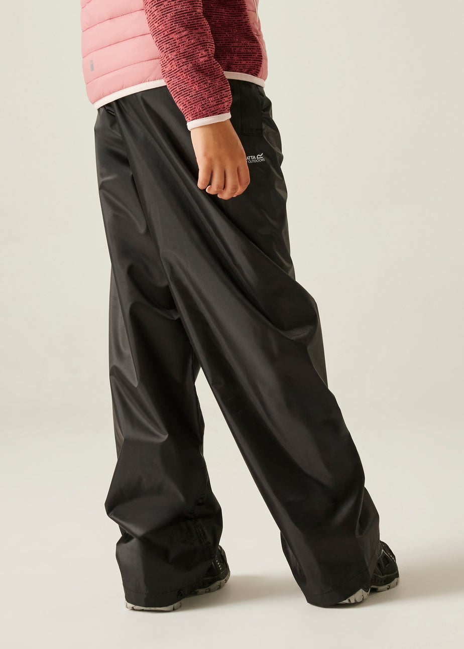 Regatta Black Kids Stormbreak Waterproof Hydrofort Overtrousers (3-16 Years)