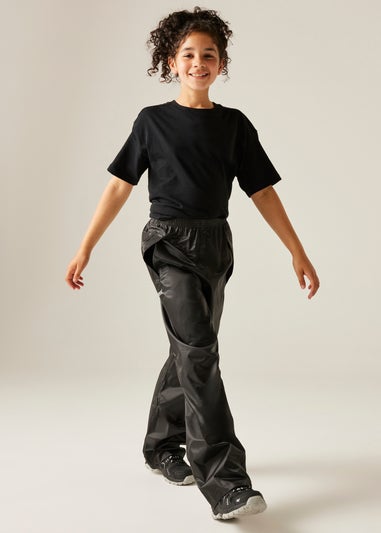Regatta Black Kids Stormbreak Waterproof Hydrofort Overtrousers (3-16 Years)