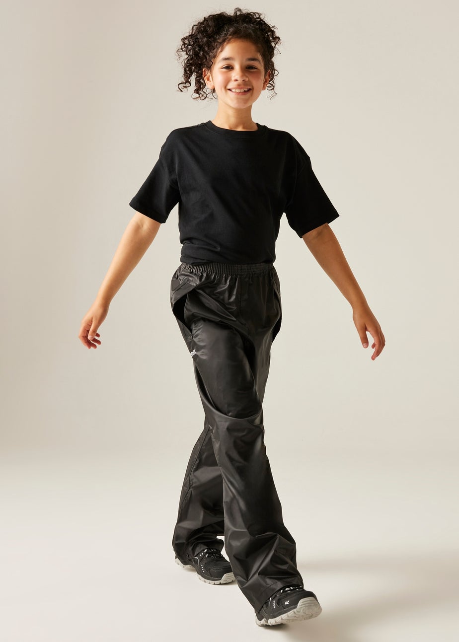 Regatta Black Kids Stormbreak Waterproof Hydrofort Overtrousers (3-16 Years)