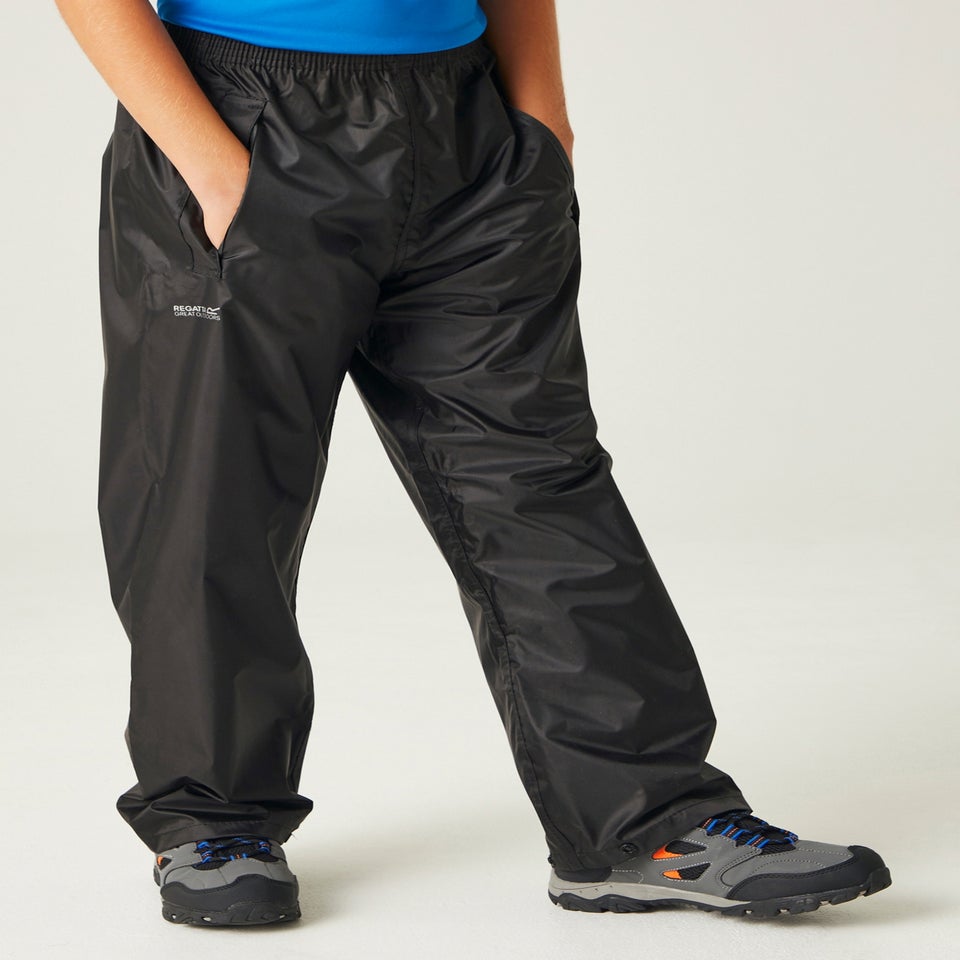 Regatta Black Kids Stormbreak Waterproof Hydrofort Overtrousers (3-16 Years)