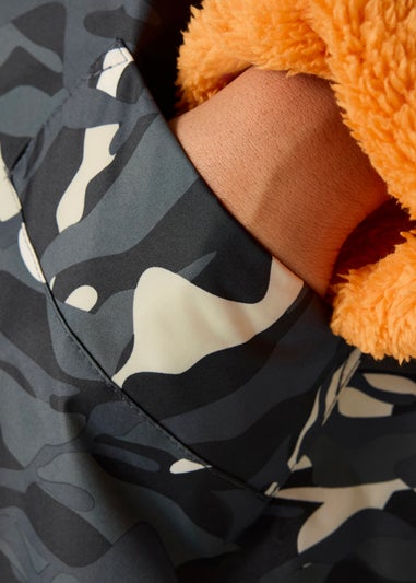 Regatta Black Camo Persimmon Junior Waterproof Robe with Hydrafort Technology  (3-13 Years)