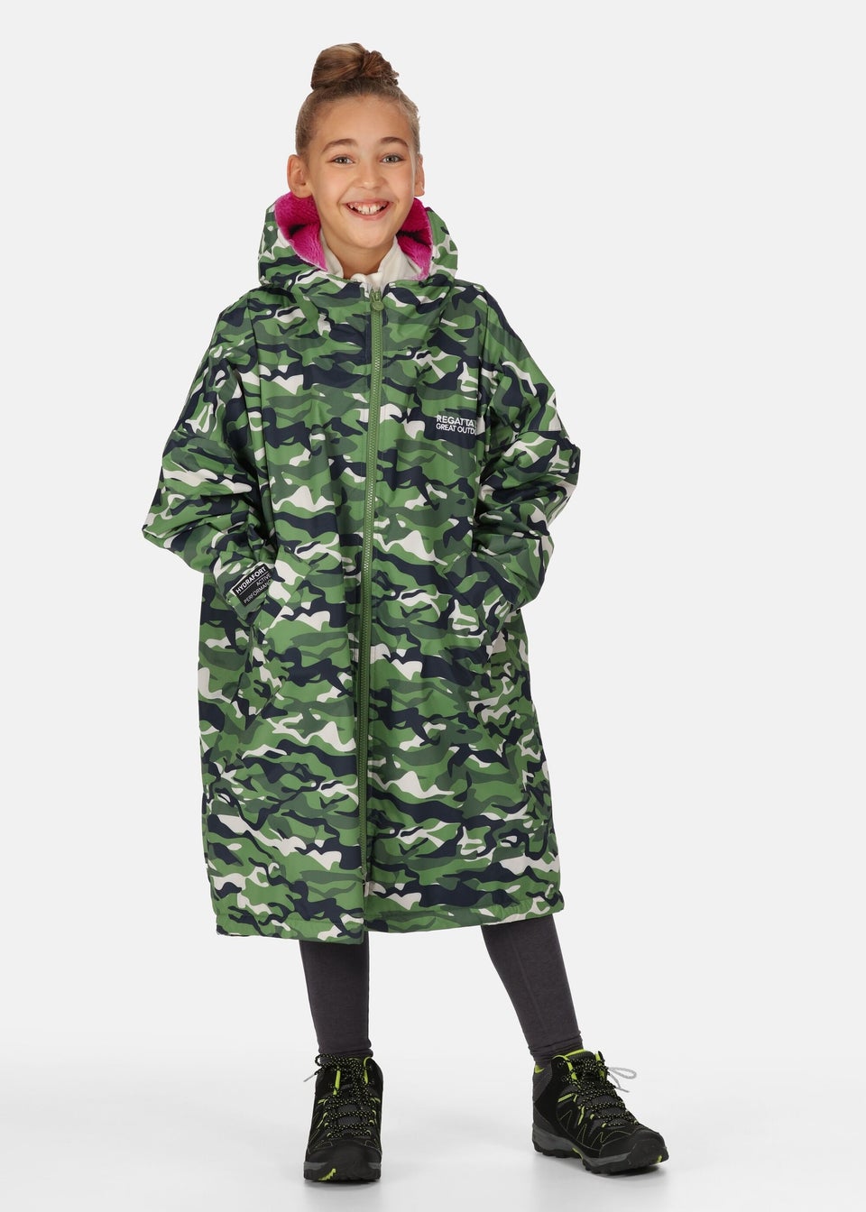Regatta Cactus Camouflage Kids' Junior Waterproof Hydrofort Robe (3-13 Years)