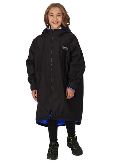 Regatta Black Oxford Blue Kids Junior Waterproof Hydrofort Robe