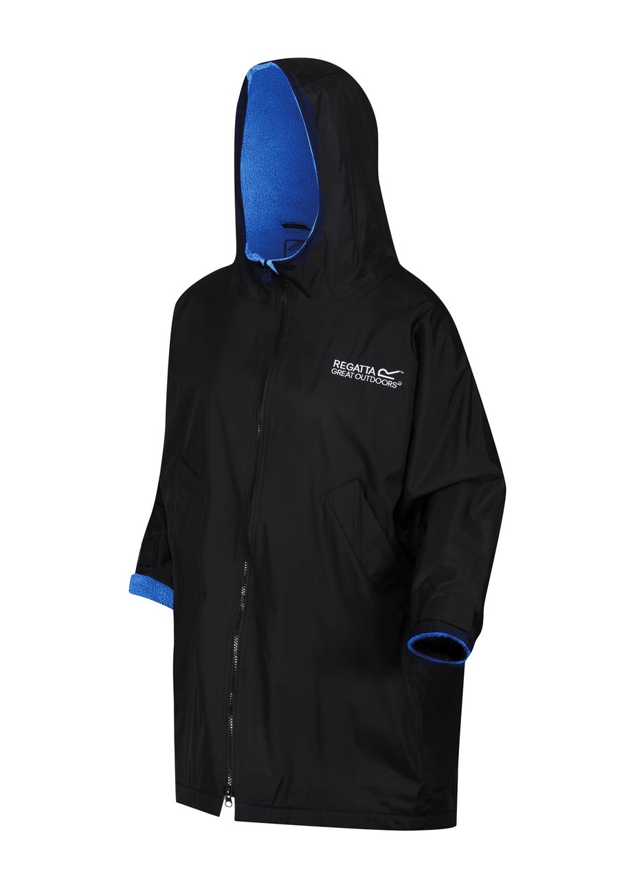 Regatta Black Oxford Blue Kids Junior Waterproof Hydrofort Robe