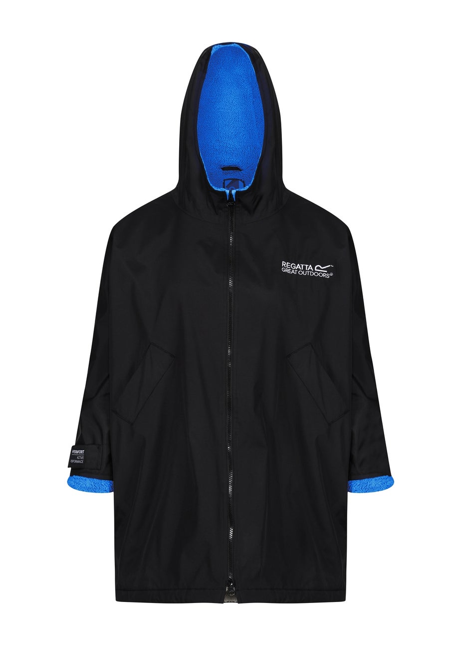 Regatta Black Oxford Blue Kids Junior Waterproof Hydrofort Robe