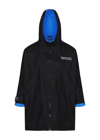 Regatta Black Oxford Blue Kids Junior Waterproof Hydrofort Robe