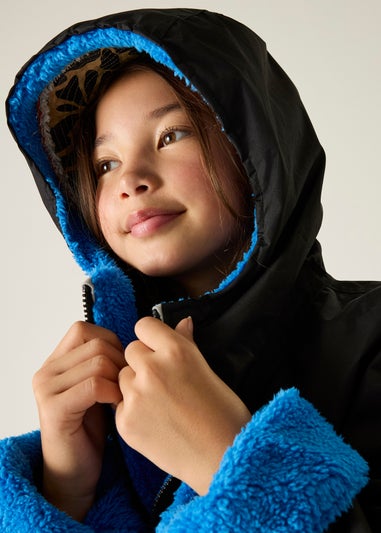Regatta Black Oxford Blue Kids Junior Waterproof Hydrofort Robe
