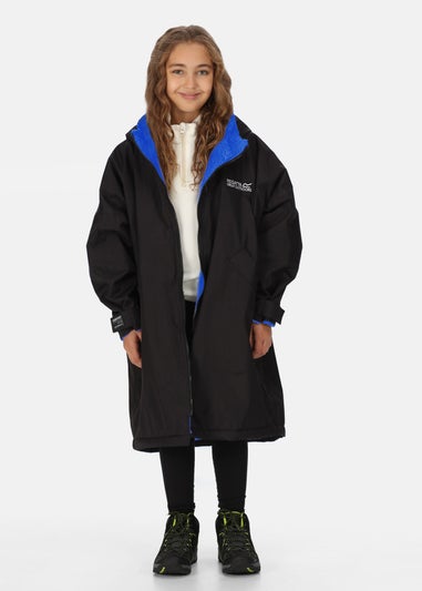 Regatta Black Oxford Blue Kids Junior Waterproof Hydrofort Robe