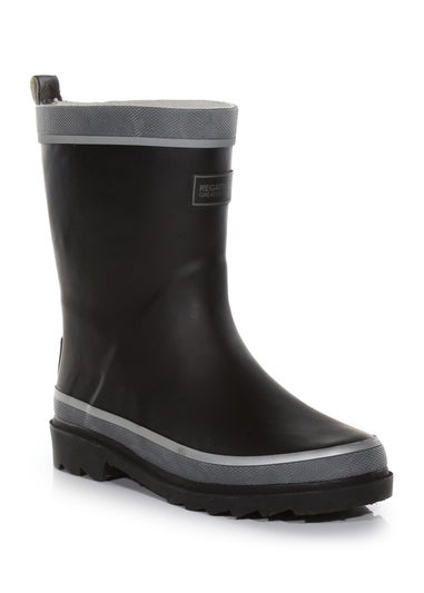 Regatta Black Kids' Foxfire Reflective Wellies