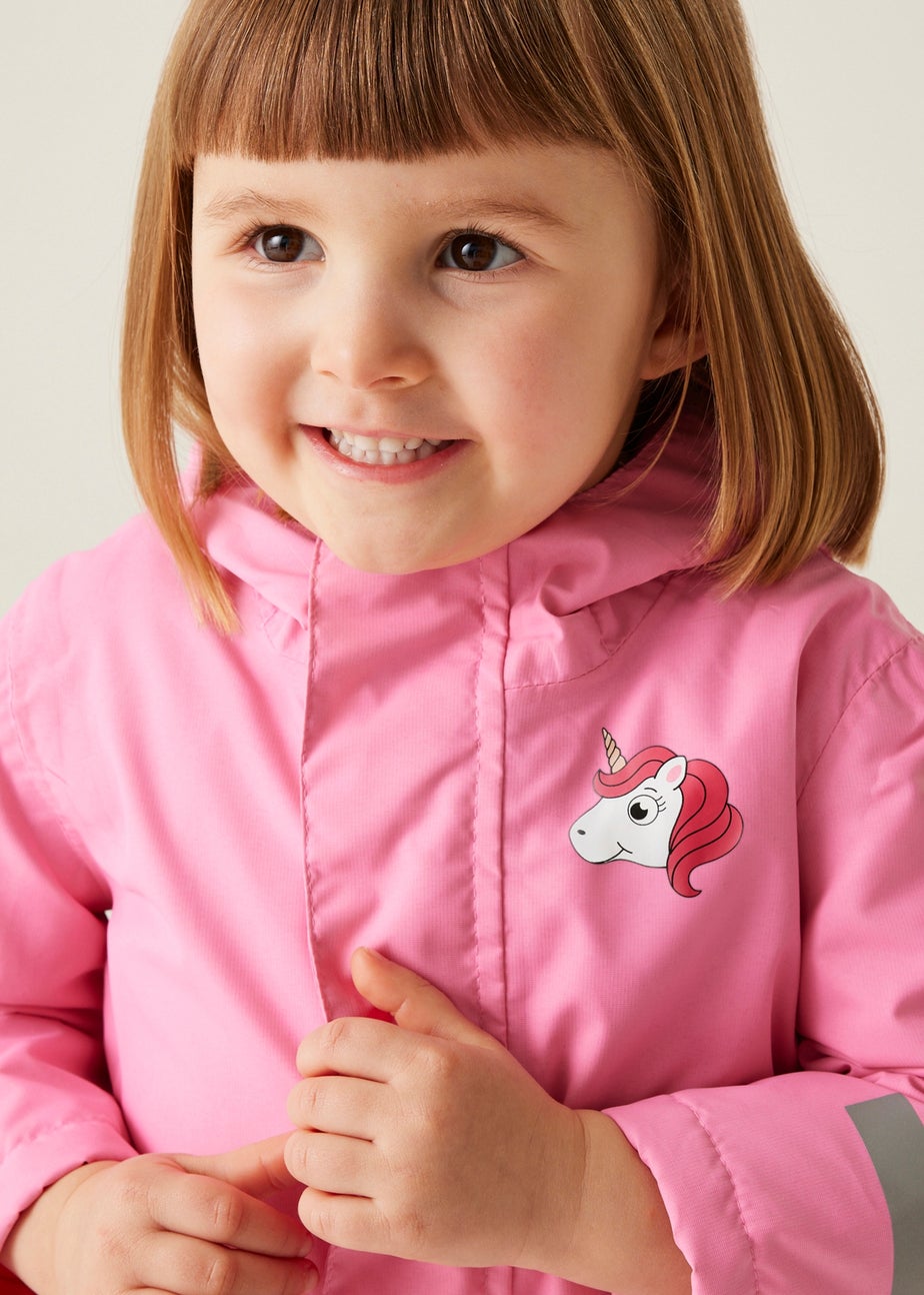 Regatta Pink Multi Kids' Animal Rainy Day Waterproof Insulated Jacket (6-72 months)