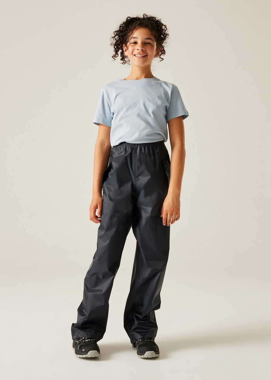 Regatta Navy Kids Stormbreak Waterproof Hydrofort Overtrousers (3-16 Years)