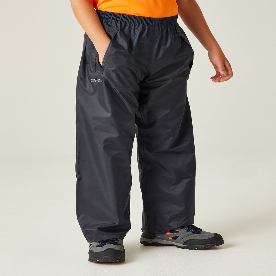 Regatta Navy Kids Stormbreak Waterproof Hydrofort Overtrousers (3-16 Years)