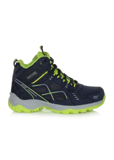 Regatta Navy Lime Punch Kids Vendeavour Waterproof Isotex Walking Boots