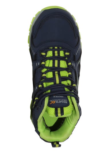 Regatta Navy Lime Punch Kids Vendeavour Waterproof Isotex Walking Boots
